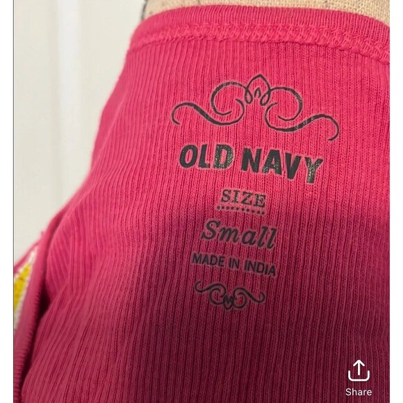 NWT small pink tank top old navy beaded 1549 - Picture 3 of 4